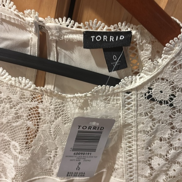TORRID NWT Georgia lace mix sleeve top pristine size 0 - Picture 4 of 8